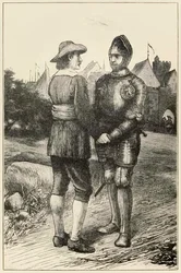 Esperanzado y Cristiano de El progreso del peregrino de este mundo al venidero por John Bunyan (1628-1688) ilustración de Thomas Dalziel (1823-1906)