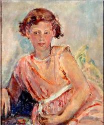 In Pensive Mood (óleo sobre lienzo)