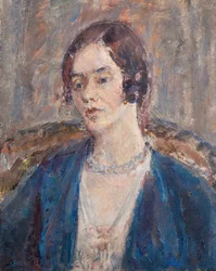 Mujer melancólica vestida de azul, c. 1935 (óleo sobre lienzo)
