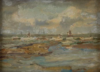 Rough sea, Yorkshire (óleo sobre tabla)