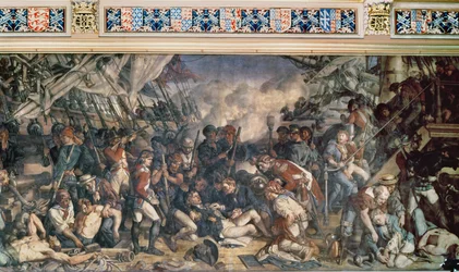 La muerte de Nelson, detalle de la cubierta inferior del Victory