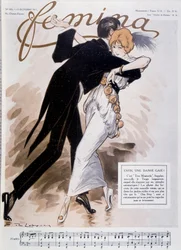 Pareja bailando el tango - ilustración de Daniel De Losques (Henri Casimir Paul Thouroude) (1880-1915) - en 