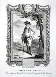 Mayor John Andre, último Ayudante General del ejército británico en América del Norte, grabado por Thomas Cook c.1785