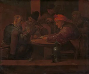 Hombres jugando a las cartas en una taberna