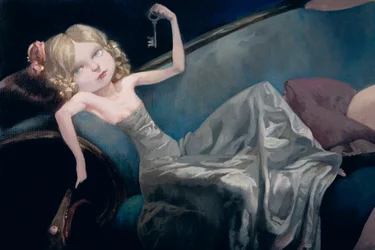 La joven novia y sus amigos (detalle), de Barba Azul por Charles Perrault