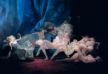 La joven novia y sus amigos (según el cuento "Barba Azul" de Charles Perrault)