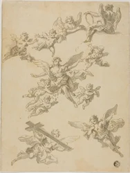 Bocetos de ángeles y putti