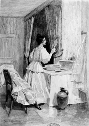 Eugenia Grandet en su gabinete de tocador - en “Eugenia Grandet”, ill. por Daniel Hernandez