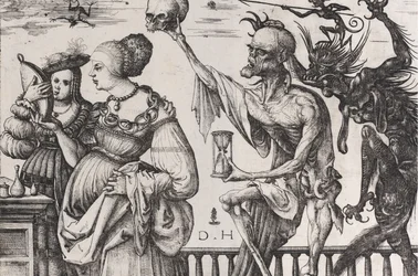 La muerte y el diablo sorprendiendo a dos mujeres, ca. 1515