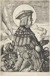 Emperador Maximiliano I en la apariencia de San Jorge