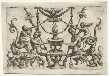 Ornamento con sirena y tritón