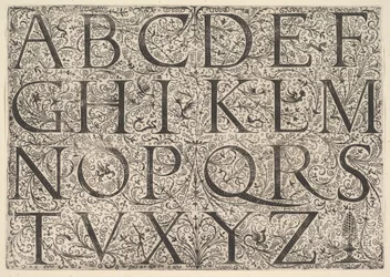 Alfabeto romano en mayúsculas, hacia 1520
