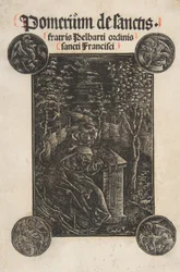 El franciscano Pelbart de Temesvar estudiando en un jardín Schr. 2876, 1502