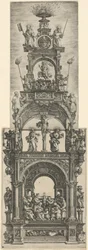 Altar triunfal con etapas en la vida de Cristo