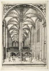 Vista en el interior de la iglesia de Santa Catalina en Augsburgo