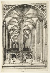 Vista en el interior de la iglesia de Santa Catalina en Augsburgo