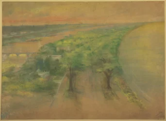 Lámina 50 A del Plan de Chicago 1909: Chicago. Vista del Parque Propuesto en la Costa Sur Mirando al Noroeste hacia la Ciudad.