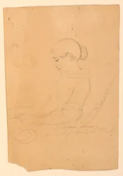 Dibujo, Annie A Brush, Sentada en, 22 de septiembre de 1841
