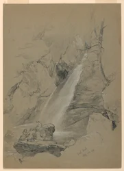 Dibujo, Bash-Bish Falls, South Egremont, Massachusetts, 18 de julio de 1859