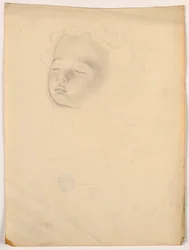 Dibujo, Niño durmiendo, 1840-45