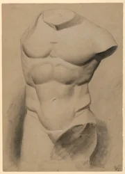 Dibujo, Torso masculino a partir de un yeso, 1840