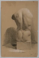 Dibujo, Torso masculino a partir de un yeso, 1840
