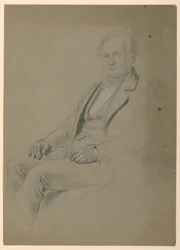 Dibujo, Hombre sentado, 1860