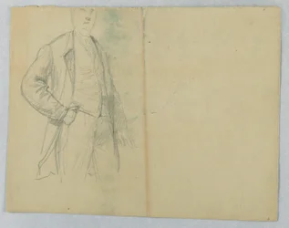 Dibujo, Sr. Samuel Ward Sr., de pie con la mano en el bolsillo, 1880