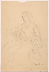 Dibujo, Sra. Sheppard Gandy sentada; reverso: Sra. Sheppard Gandy sentada, 1859