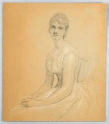 Dibujo, Boceto para retrato de mujer, 1881