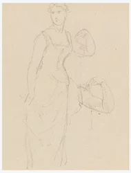 Dibujo, Boceto para un retrato de Bella Worsham, 1878