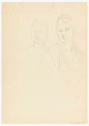 Dibujo, Boceto para un retrato de Bella Worsham, 1878