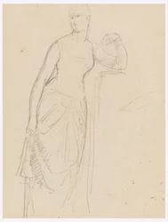 Dibujo, Boceto para un retrato de la Sra. Bella Worsham, 1878