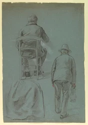 Dibujo, Falda Drapery para Mrs. Sheppard Gandy, 1859