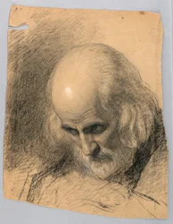 Dibujo, Estudio para "Una lección de caridad", 1863