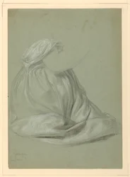 Dibujo, Estudio para "Una Magdalena", D, 19 de noviembre de 1852