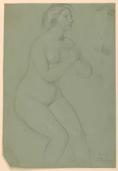 Dibujo, Estudio para "Una Magdalena", F, 1852