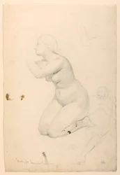 Dibujo, Estudio para "La comunión de los enfermos", 1844-45