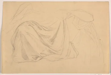 Dibujo, Estudio para "Justice and Peace:, Drapery, 1878-86