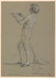 Dibujo, Estudio para "Recepción de Martha Washington", 1860