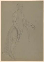 Dibujo, Estudio para "Recepción de Martha Washington", 1860