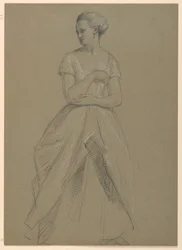 Dibujo, Estudio para "Recepción de Martha Washington", 1860