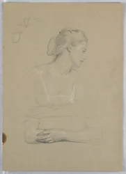 Dibujo, Estudio para "Recepción de Martha Washington", 1860