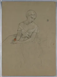 Dibujo, Estudio para "Recepción de Martha Washington", 1860