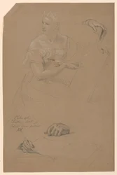 Dibujo, Estudio para "Filosofía del arte cristiano", 1868