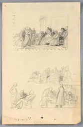Dibujo, Estudio para "Grupo científico", 1858
