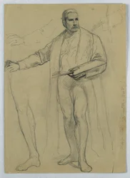 Dibujo, Estudio para "Tiziano mostrando, 1866