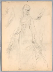 Dibujo, Estudio para "Tiziano mostrando, 1872