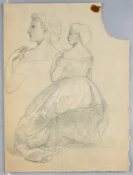 Dibujo, Estudio para "Tiziano mostrando, 1872