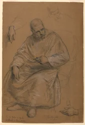 Dibujo, Estudio para "Tiziano mostrando, 1872